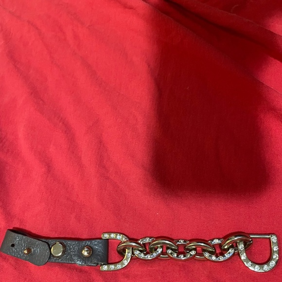 2 of Brown Leather and Gold Chain Womens Belt bracelet - Picture 13 of 16